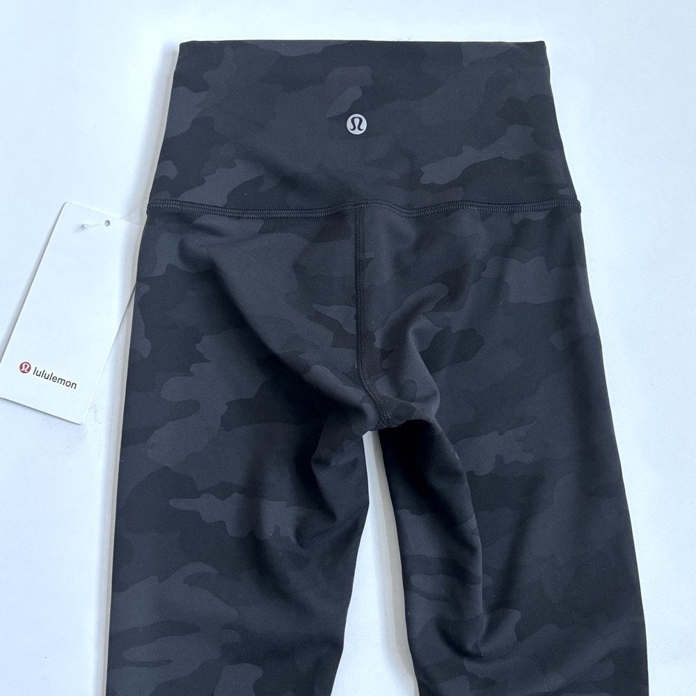 Lululemon Wunder Train High Rise Camouflage Crop Leggings 23” Black Multi Size 2 - Picture 5 of 15